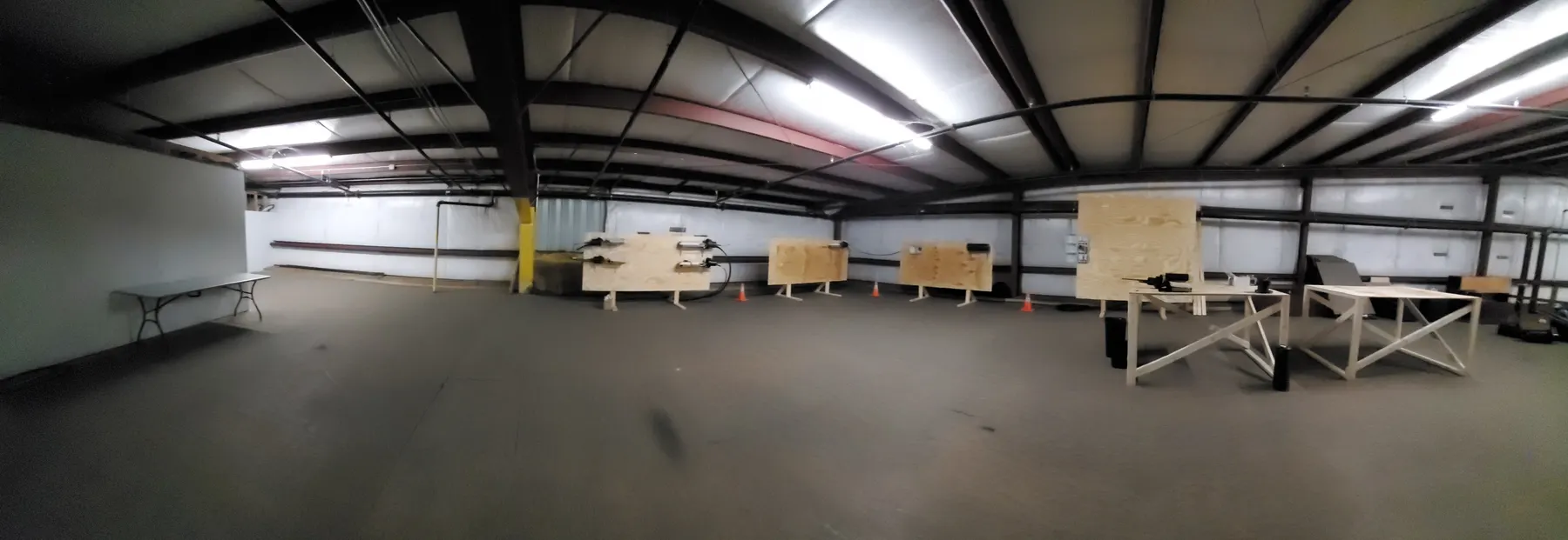 Training still: training hall and panels