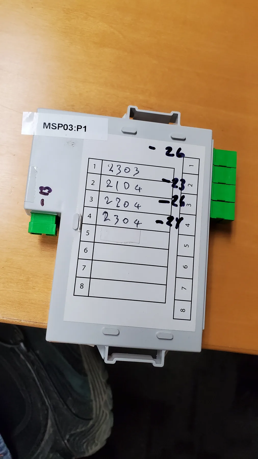 Training still: labeled terminal block
