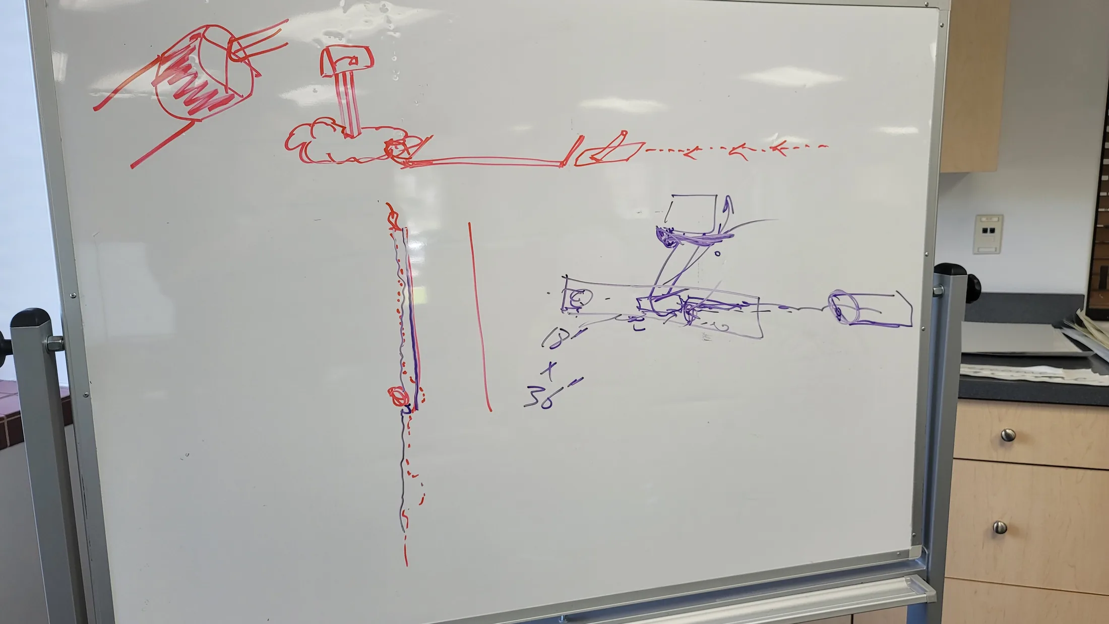 Issued lab still, 2020-08-27: drawing of a pull plow setup and the installation plan